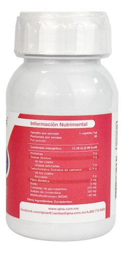 Glucosamina Condroitina Msm 90 Comp. 1g Qina Ntl Rmflex