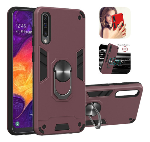 Funda Para Galaxy A50 Con Mica Varios Modelos Antigolpes Vino Armor Ring Sin Mica