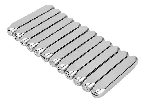 Imagen 7 de 9 de 12pcs 1/4 In Cuero Artesanía Sellos Metal Sello Acero Carbo