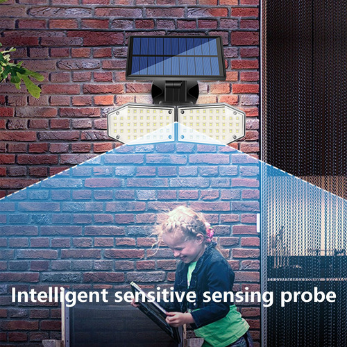 Lámpara De Pared Solar Con Sensor De Cuerpo Humano, Doble Ca