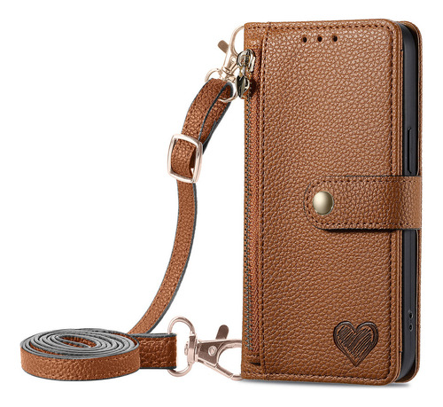 B Funda Tipo Cartera Con Cierre De Piel Tipo Bandolera For