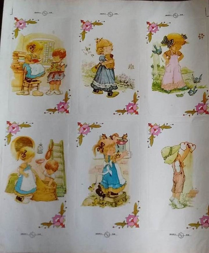 Lote 8 Antiguas Planchas Figuritas Sarah Kay Grafica Sur, (Usado)