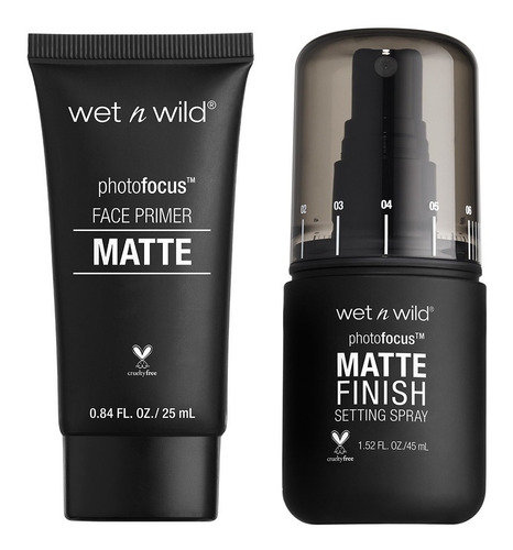 Kit Face Primer Matte + Spray Fijador Photo Focus Wet N Wild