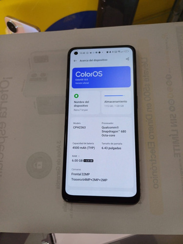 Celular Oppo Reno 7 Negro