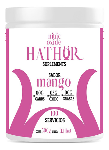 Óxido Nítrico Hathor Pre Entreno 500g 100 Servicios Sabores Mango
