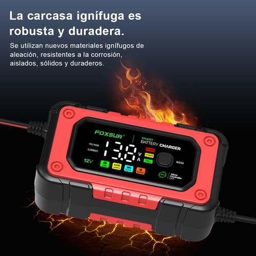 12v 7a Cargador De Baterías Automático Auto Moto Agm Lifepo4
