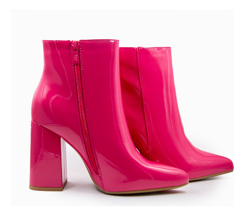 Botin De Mujer Charol Plataforma Colores Botines