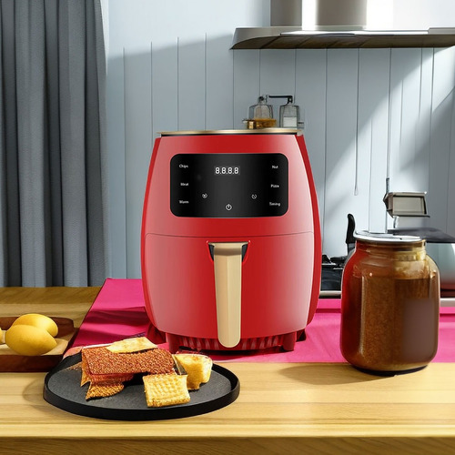 Freidora Aire Smart Multifunción 4.5l Temperatura Ajustable Rojo
