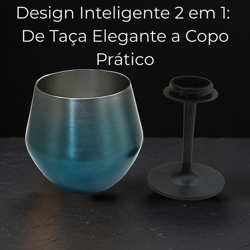 Taça Térmica Copo Prismática Cabo Removível Quente E Frio Cor Prateado
