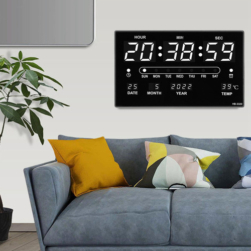 Hh Reloj De Pared Digital Con Fecha, Hora, Semana,