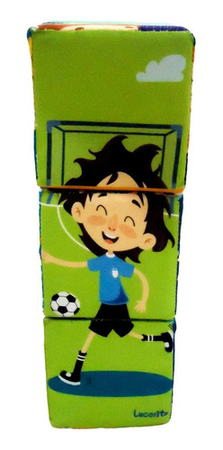 3 Cubos Blandos Apilables Mundialistas Didáctico Niños