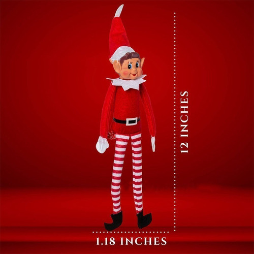 Mc Lote 4 Muñecos Duende Navideño Rojos Adornos Para El
