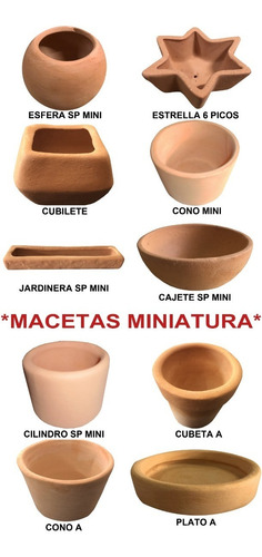 Imagen 1 de 10 de Kit 10 Macetas De Barro Para Pintar