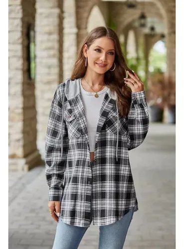 Camisa de cuadros con capucha hotsell