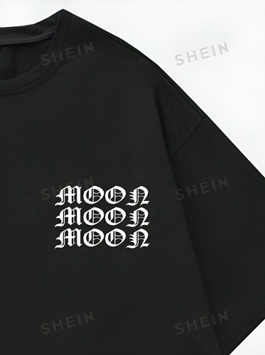 Shein Remera Hombre Negra Romwe Street Life