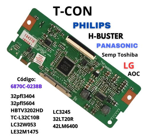 Placa T-con Aoc Lg Semp Código: 6870c-0238b Serve Em+modelos (Usado)