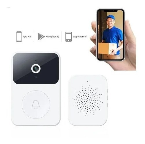 Imagen 2 de 3 de Timbre Cámara Wifi Seguridad Video Portero Inalámbrico