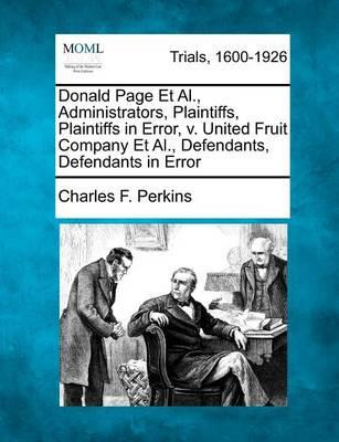 Libro Donald Page Et Al., Administrators, Plaintiffs, Pla...
