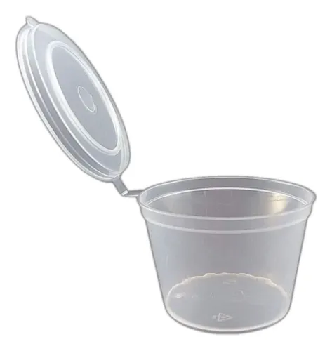 100 Potinho Molheira Descartável Molho Tampa Articulada 65ml