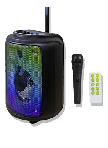 Bocina Bluetooth 8 Incluye Microfono-control Remoto-radio Fm Color Negro