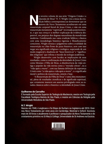 A Ressurreição Do Filho De Deus - N. T. Wright, De N. T. Wright. Editora Academia Cristã / Paulus Em Português