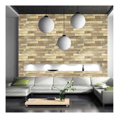 Imagen 3 de 5 de Tapiz Vinilo Parquet Vintage Madera 60x1000cm
