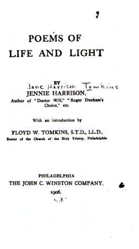 Poems Of Life And Light, De Harrison, Jennie. Editorial Createspace, Tapa Blanda En Inglés