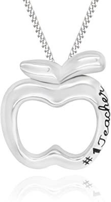 Collar Con Colgante De Plata De Ley 925 # 1 Profesor Apple,