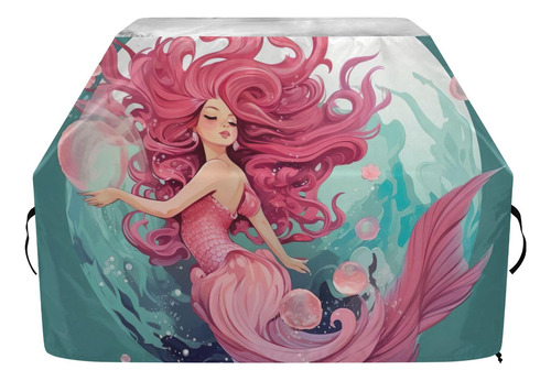 Linda Cubierta Parrilla Sirena Rosa Para Al Aire Libre 65