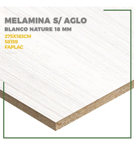Placa Madera Aglomerado 18 Mm 275 X 183 Mm Blanco Nature