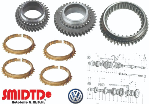 4 Bronces Caja 1 Kit Engranes 1a Y 2a Vw Sedan 1.6l Vocho