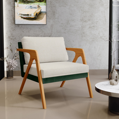 Poltrona Decorativa Pietra Facto Verde Musgo Linho Champagne Desenho Do Tecido Liso