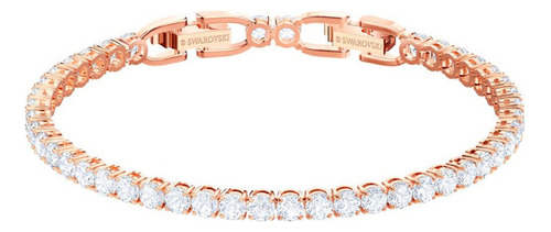 Pulsera Swarovski Tennis, Blanco, Baño De Oro Rosa