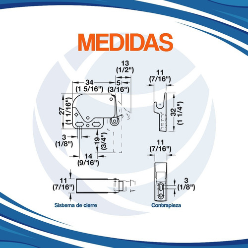 Reten Cierre De Puerta Mini Latch Hafele