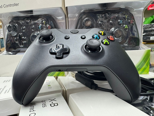Joystick Compativel Xbox One Series Pc Com Fio Lançamento Preto