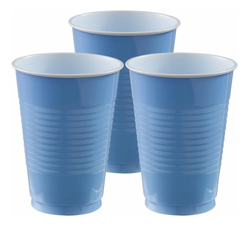 Vaso De Plástico Desechable 12oz Granmark - 20 Piezas Color Azul Pastel
