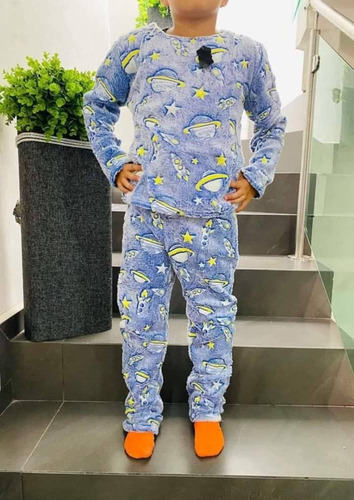 Pijama Invierno Polar Plush Peluche Luminoso Infantil Niños