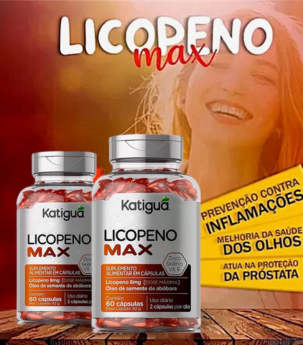 Kit 3 Licopeno Max 60 Cápsulas. Katigua