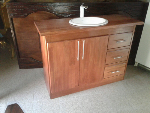 Mueble Para Bacha De Baño En Madera Rústico