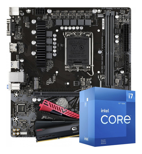 Kit Upgrade Intel 12a Ger I7 12700f + H610m + 16gb 3200mhz Cor Preto