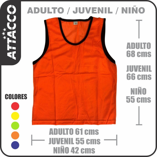 Peto Entrenamiento Deportivo Attacco Adulto / Juvenil / Niño