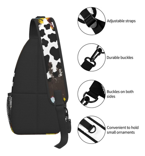 Majoug Mochila Bandolera Con Estampado De Vaca Y Girasol Par