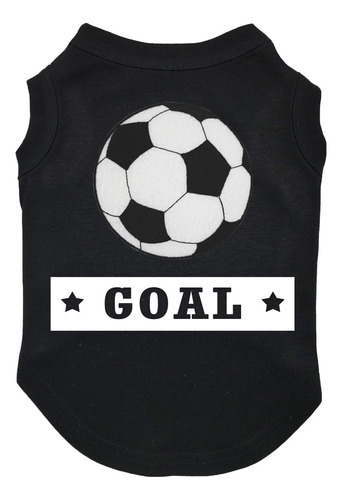 Petitebella Soccer Goal - Camisa Para Perro (negra, Talla S.