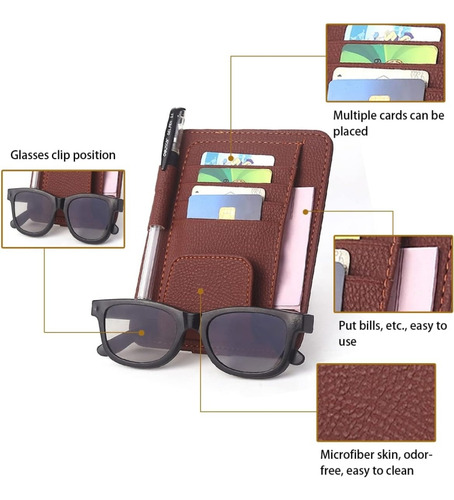 Soporte Multifuncional Negro Para Gafas De Sol Con Visera De