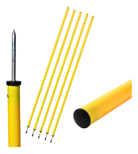 Pack 5 Bastones 1.5 Mts Slalom De Entrenamiento Con Estaca