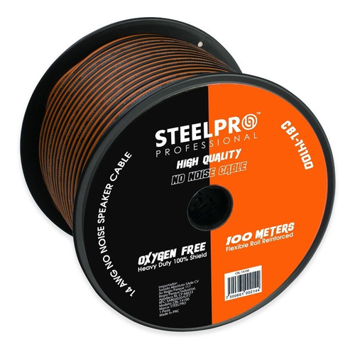 Imagen 3 de 4 de Rollo De Cable Duplex Para Bocina 14 Awg 100m- Steelpro