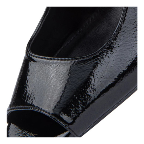 Zapatilla Punta Abierta Charol Yaeli Tacón 8cm