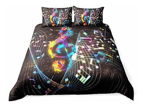 Juego De Ropa De Cama 3d Girl Dazzle Music Textiles Par...