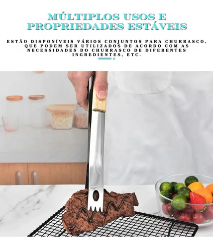 Kit Churrasco Premium Aço Inox 10pç Com Estojo