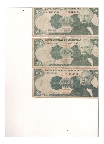 Billetes Venezolanos De 20 Bs Del Año 1989